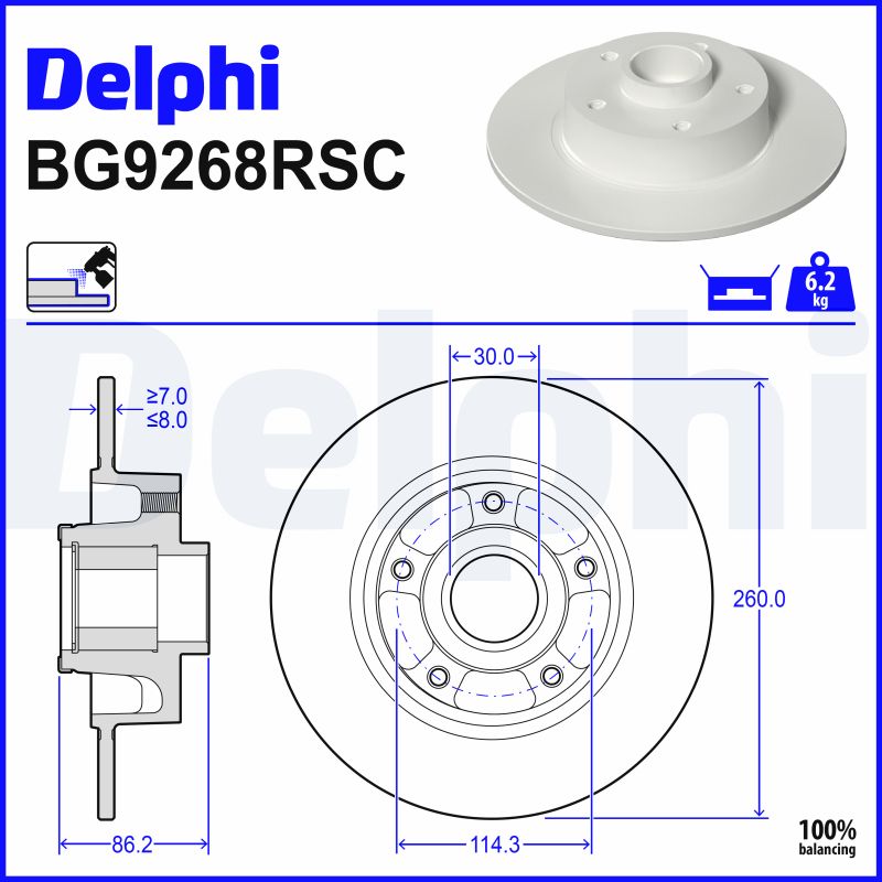 Brake Disc - BG9268RSC DELPHI