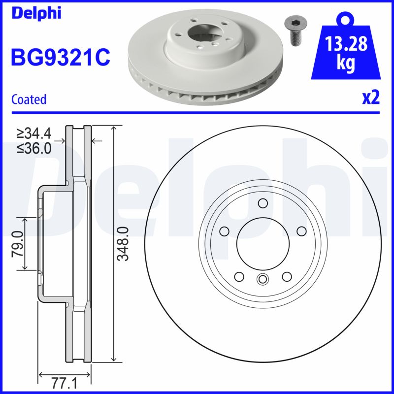 Brake Disc - BG9321C DELPHI