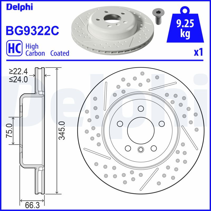 stabdžių diskas - BG9322C DELPHI