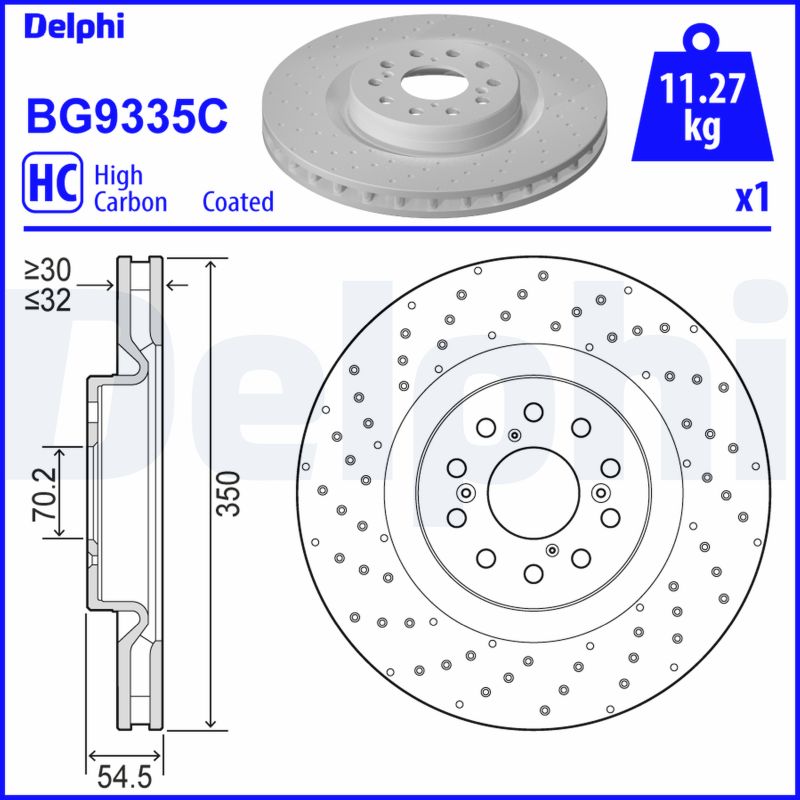 Тормозной диск - BG9335C DELPHI
