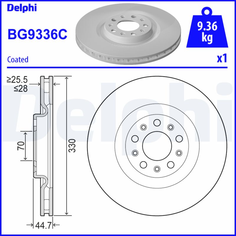 Brake Disc - BG9336C DELPHI