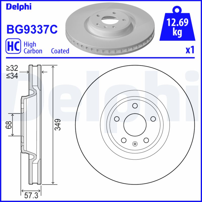 stabdžių diskas - BG9337C DELPHI