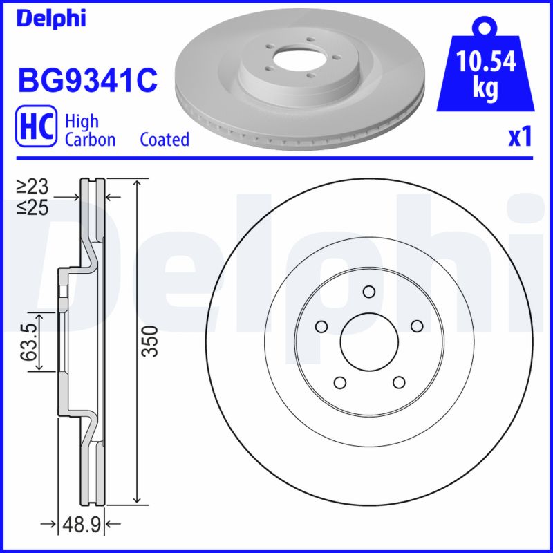 Тормозной диск - BG9341C DELPHI