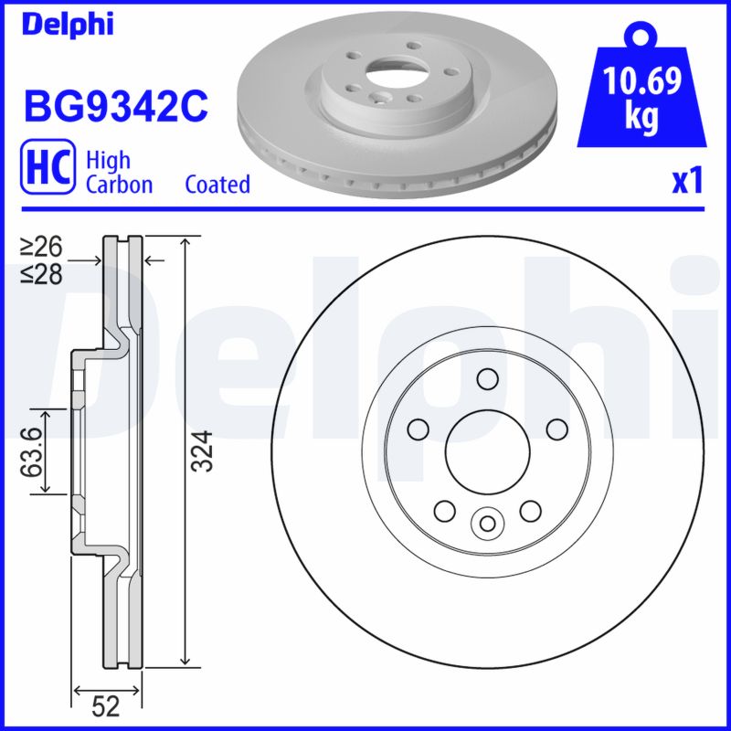 stabdžių diskas - BG9342C DELPHI
