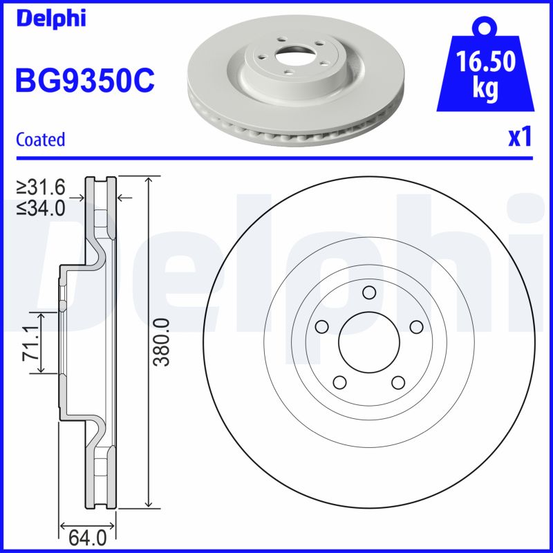 Brake Disc - BG9350C DELPHI
