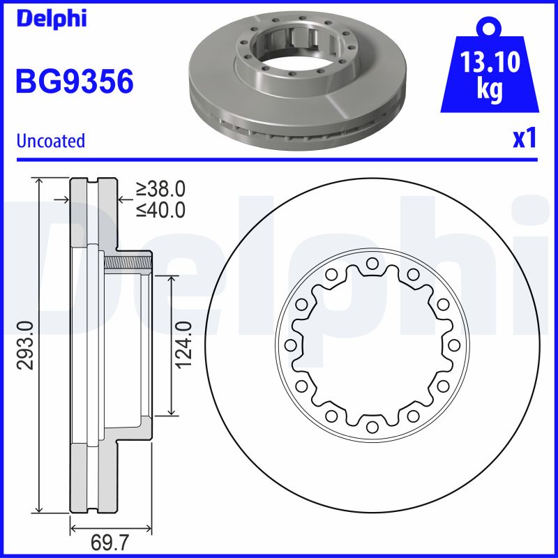 Brake Disc - BG9356 DELPHI