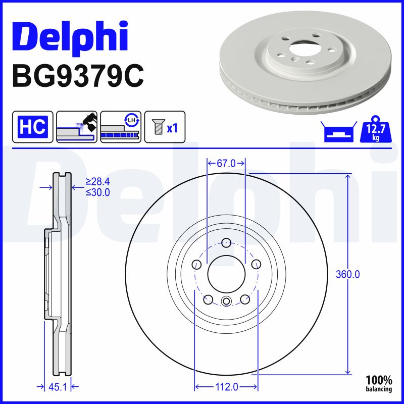 stabdžių diskas - BG9379C DELPHI