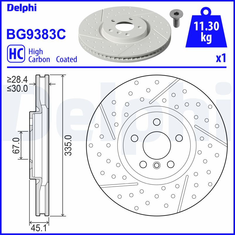 Brake Disc - BG9383C DELPHI