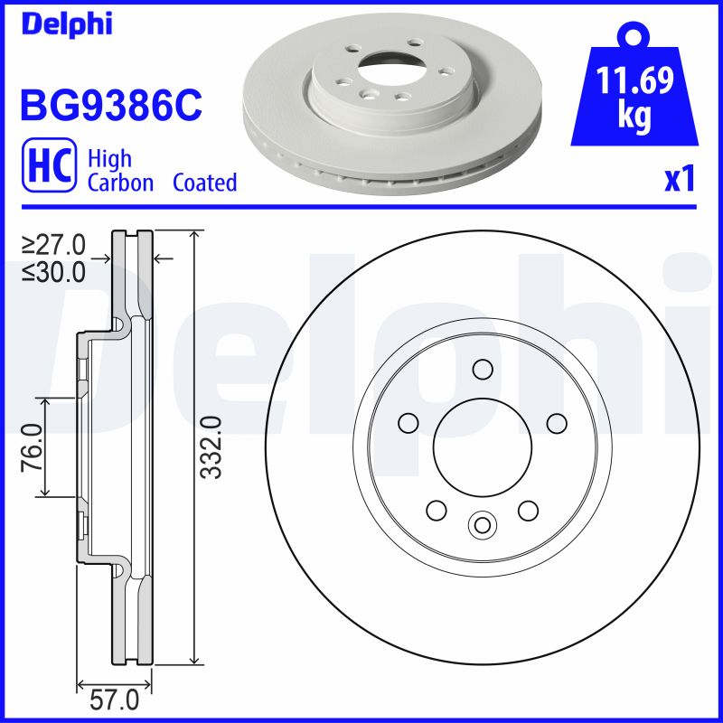 stabdžių diskas - BG9386C DELPHI