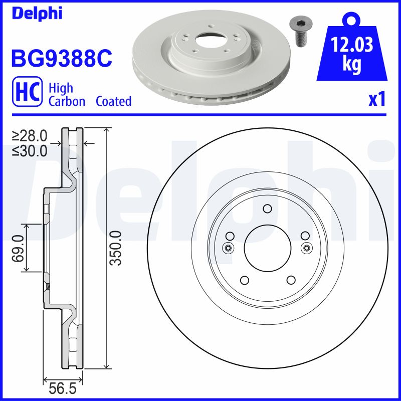 Brake Disc - BG9388C DELPHI