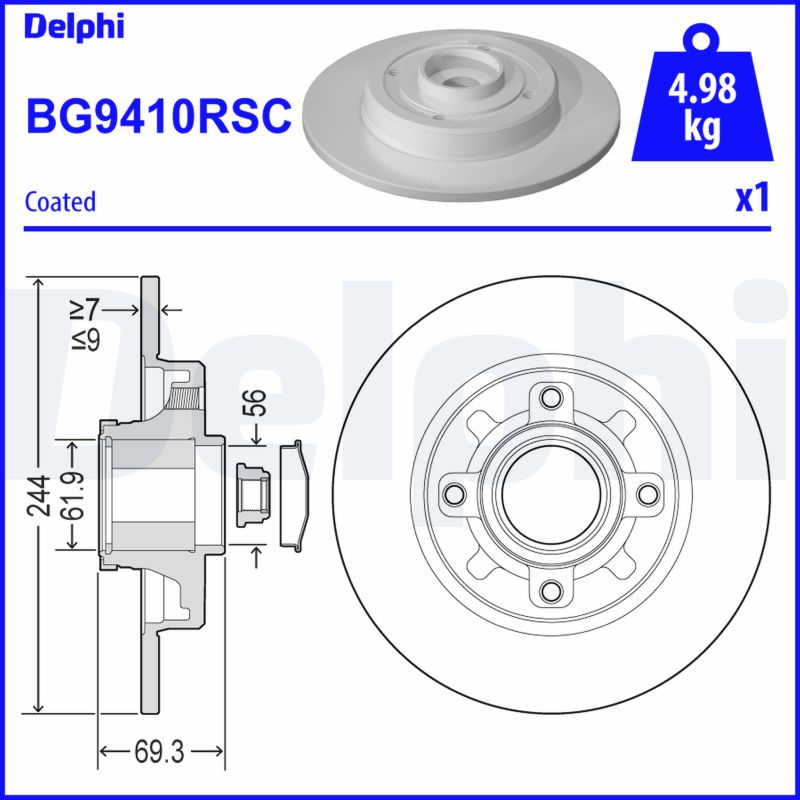 Brake Disc - BG9410RSC DELPHI