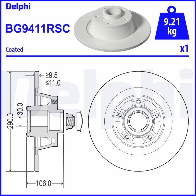 Тормозной диск - BG9411RSC DELPHI