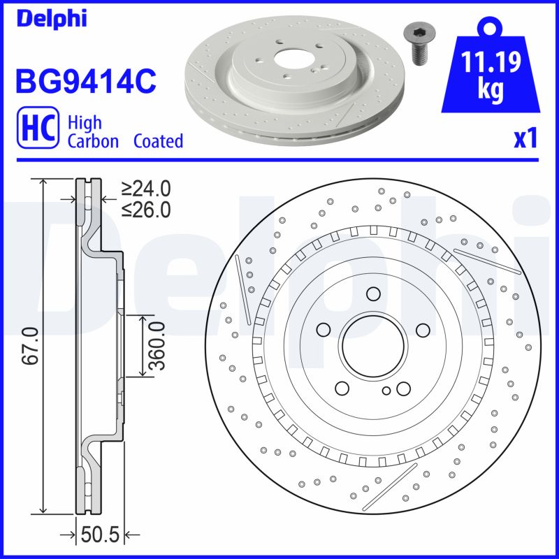 Brake Disc - BG9414C DELPHI