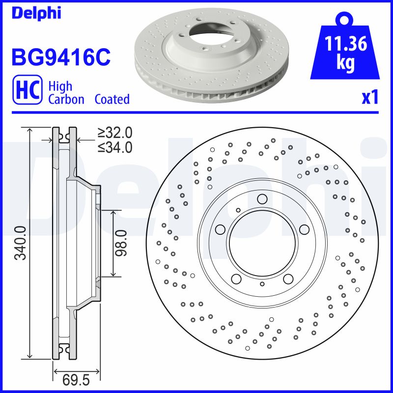 Brake Disc - BG9416C DELPHI