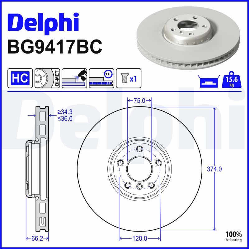 Brake Disc - BG9417BC DELPHI