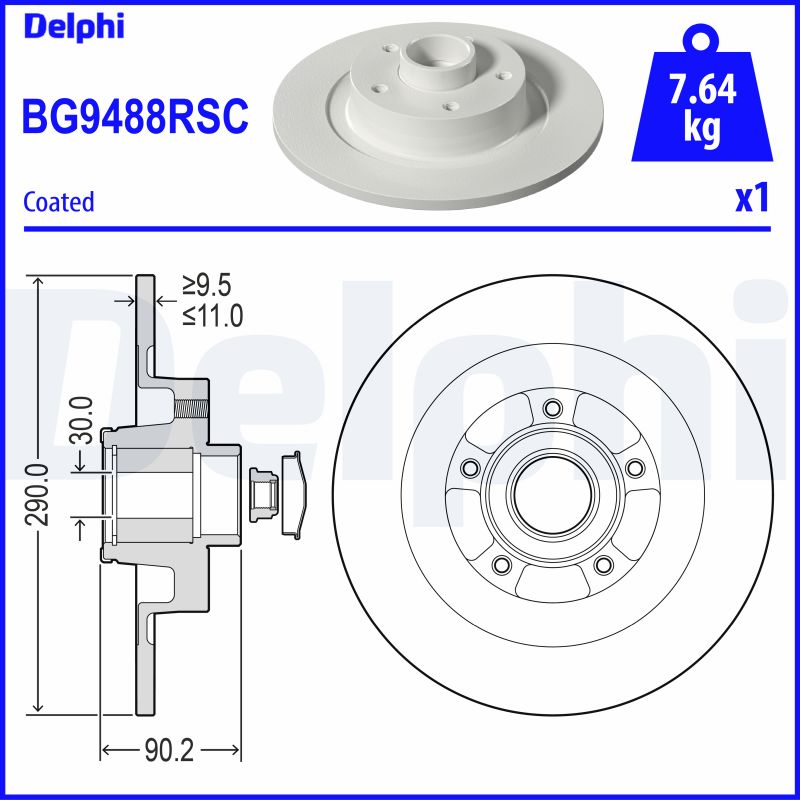 Тормозной диск - BG9488RSC DELPHI