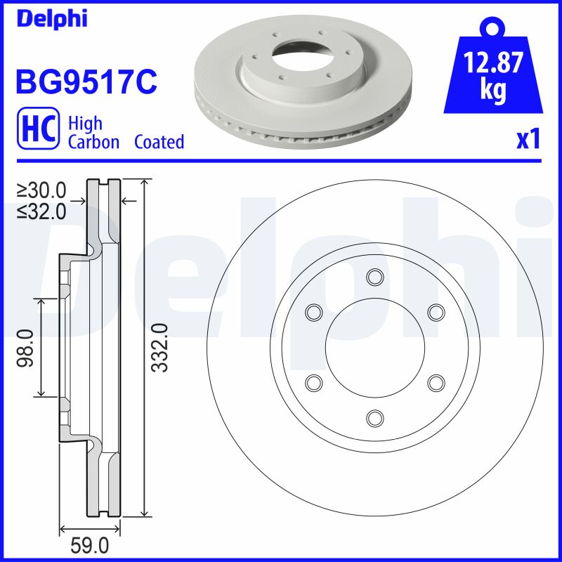 Brake Disc - BG9517C DELPHI