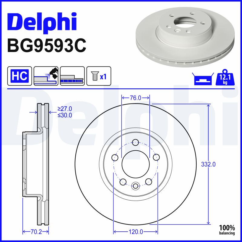 Brake Disc - BG9593C DELPHI