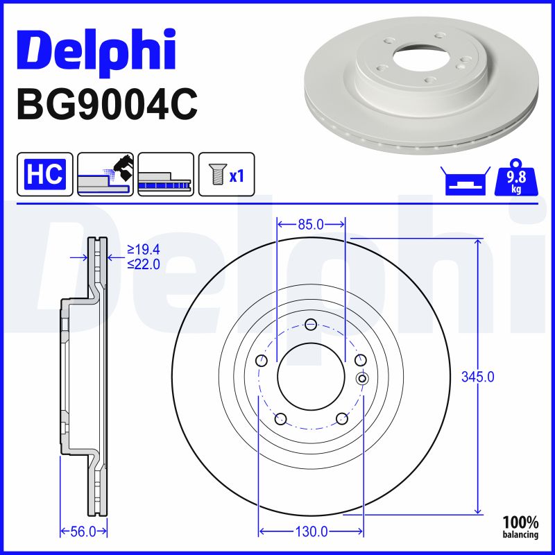 Brake Disc - BG9604C DELPHI