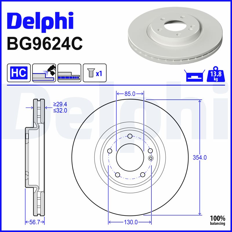 stabdžių diskas - BG9624C DELPHI