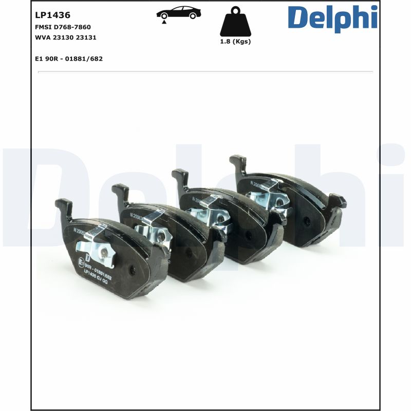 Brake Pad Set, disc brake - LP1436 DELPHI