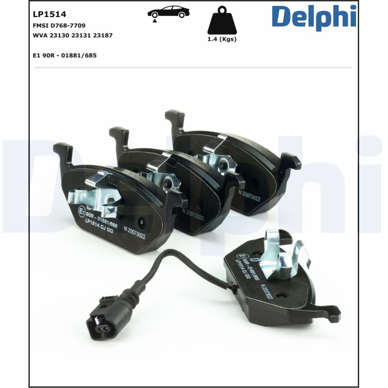 Kit pastiglie freno, Freno a disco - LP1514 DELPHI