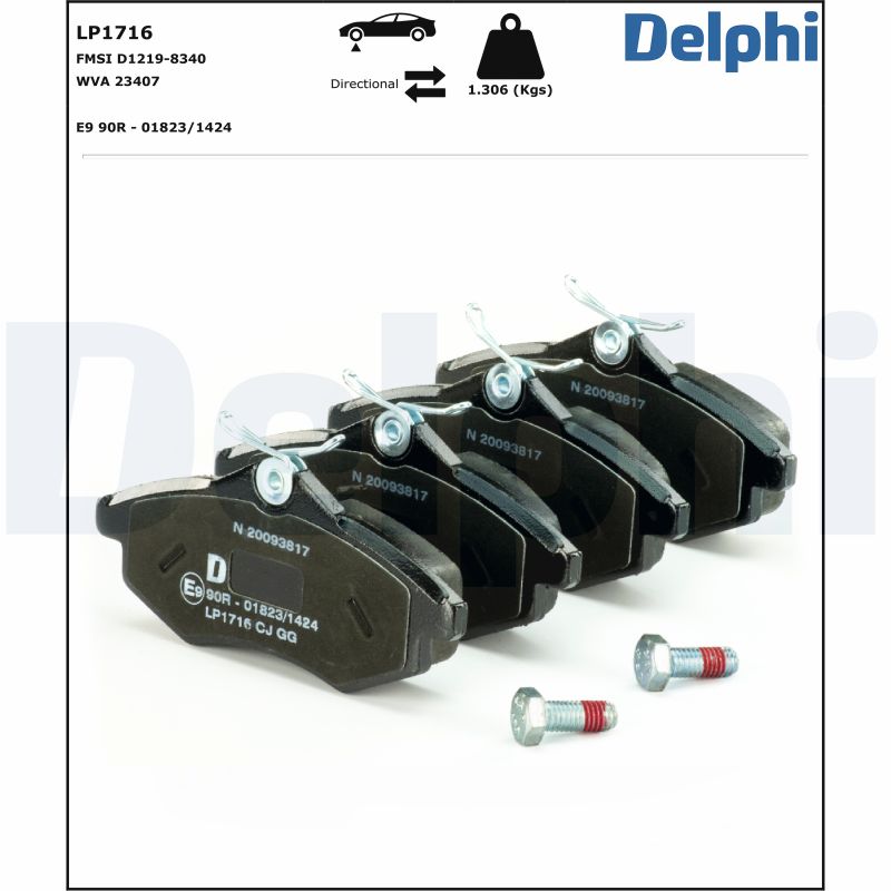 Brake Pad Set, disc brake - LP1716 DELPHI