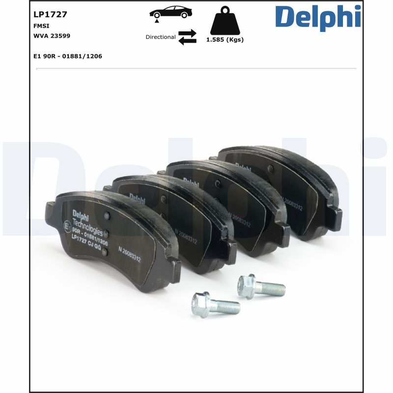 Brake Pad Set, disc brake - LP1727 DELPHI