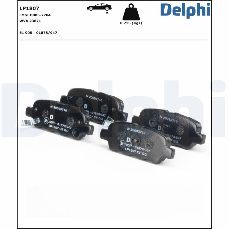 Brake Pad Set, disc brake - LP1807 DELPHI