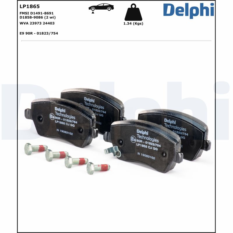 Brake Pad Set, disc brake - LP1865 DELPHI