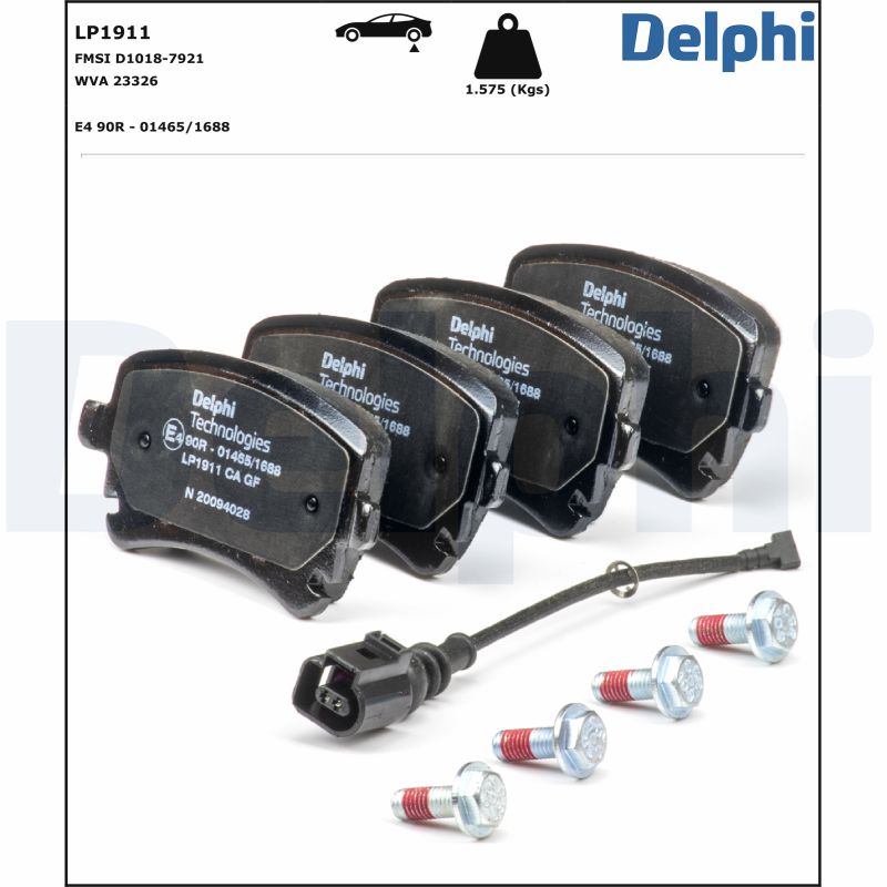Brake Pad Set, disc brake - LP1911 DELPHI
