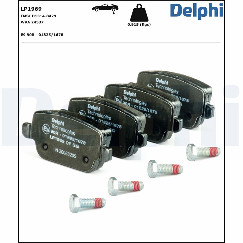 Brake Pad Set, disc brake - LP1969 DELPHI