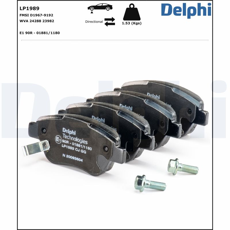 Brake Pad Set, disc brake - LP1989 DELPHI