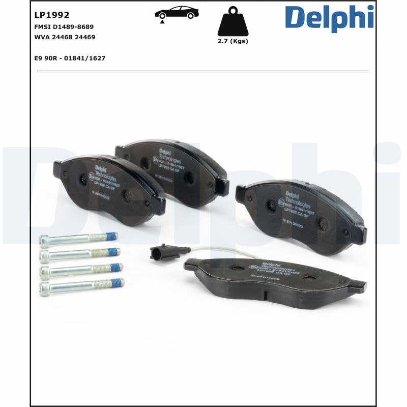 Brake Pad Set, disc brake - LP1992 DELPHI