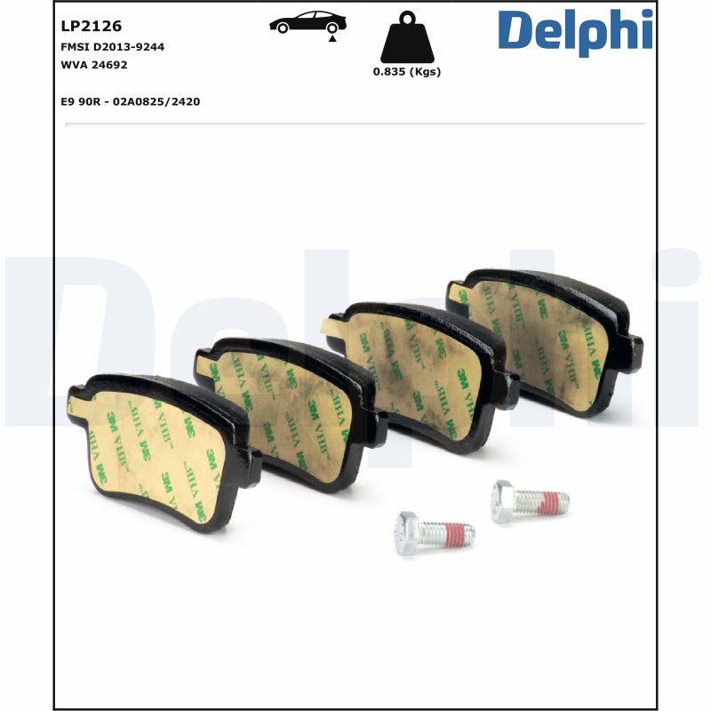 Brake Pad Set, disc brake - LP2126 DELPHI