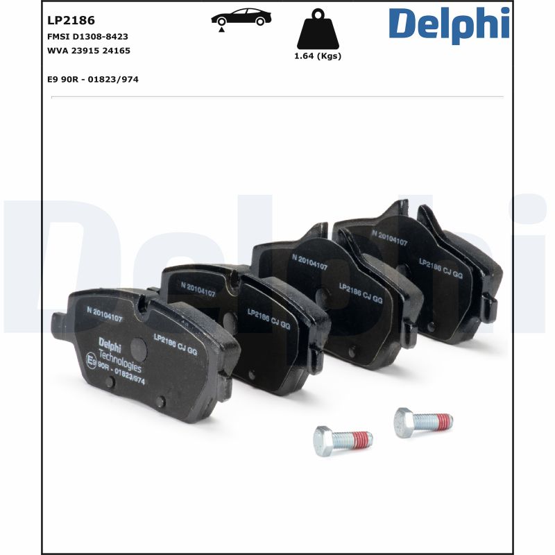 Brake Pad Set, disc brake - LP2186 DELPHI