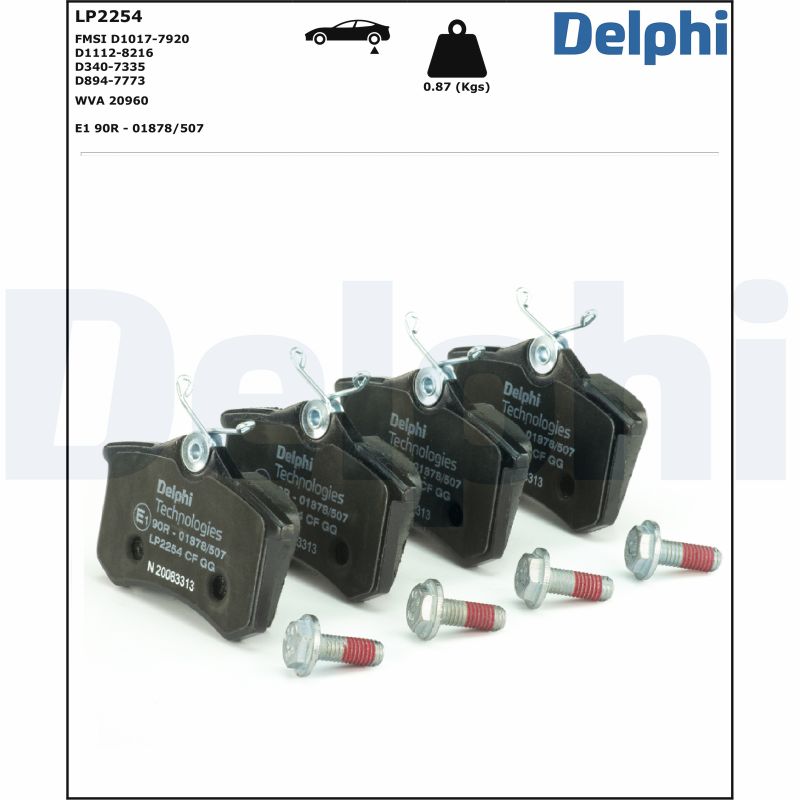 Brake Pad Set, disc brake - LP2254 DELPHI