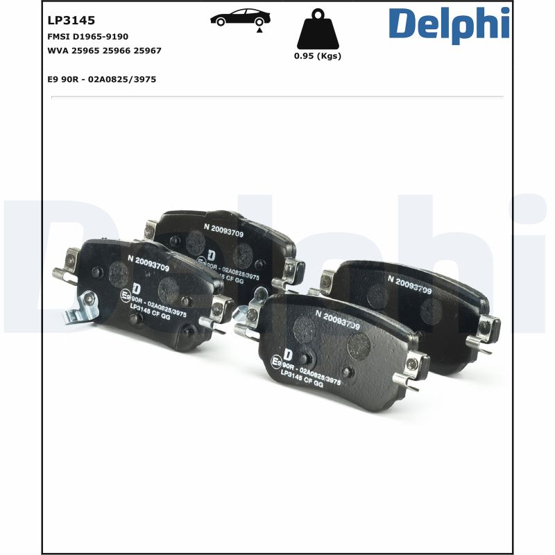 Brake Pad Set, disc brake - LP3145 DELPHI