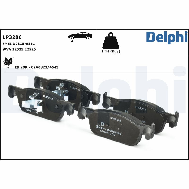 Brake Pad Set, disc brake - LP3286 DELPHI