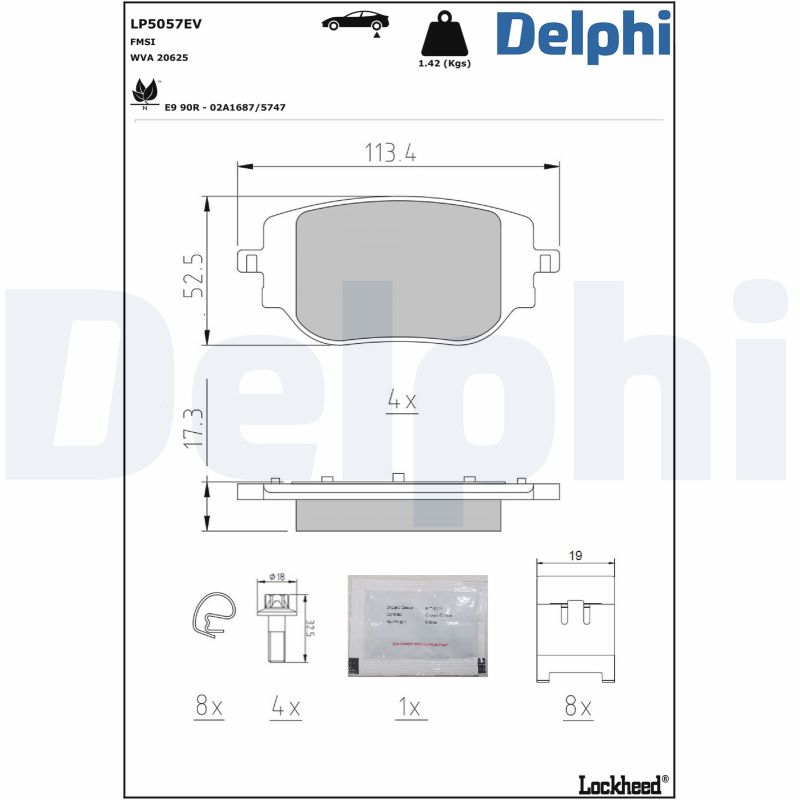 Brake Pad Set, disc brake - LP5057EV DELPHI