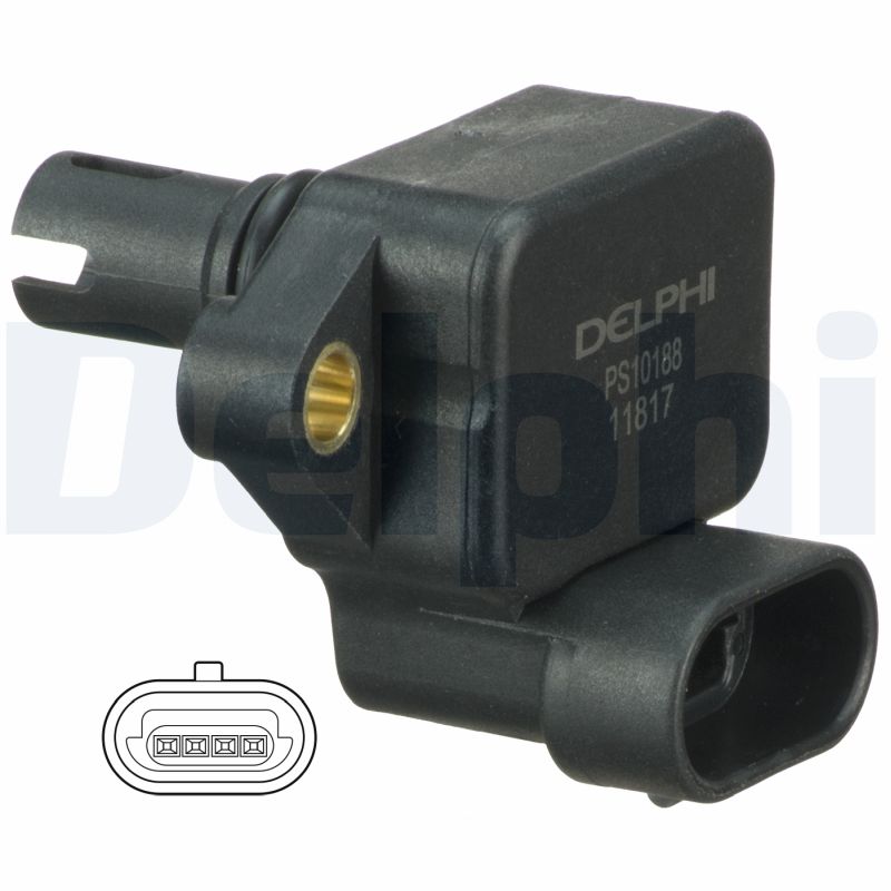 Sensore, Pressione collettore d'aspirazione - PS10188 DELPHI