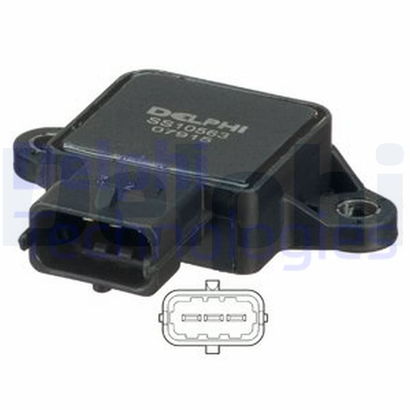 Датчик, положение дроссельной заслонки - SS10563-12B1 DELPHI