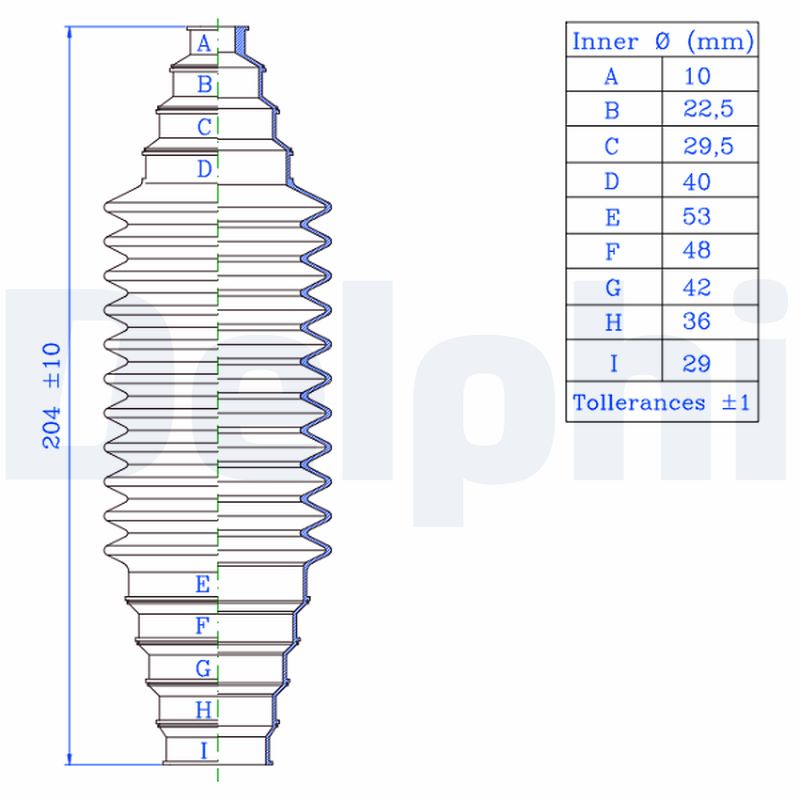 Bellow Set, steering - TBR1000 DELPHI
