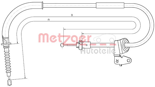 Cable, parking brake - 10.4306 METZGER