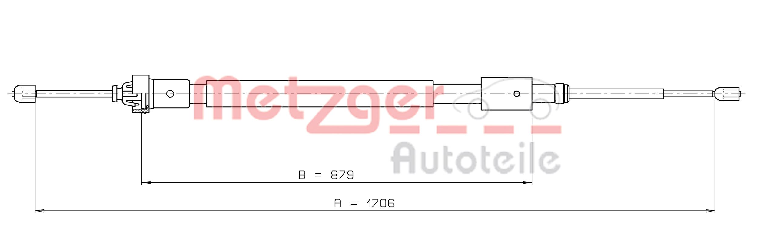 Cable, parking brake - 10.4525 METZGER