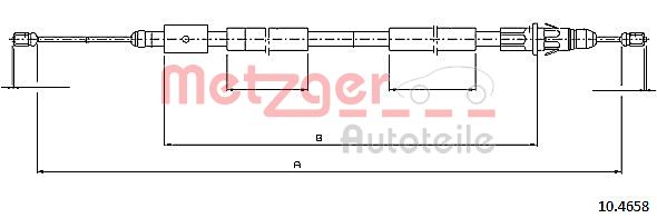 Cable, parking brake - 10.4658 METZGER