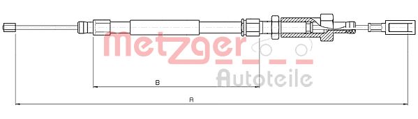 Cable, parking brake - 10.4726 METZGER