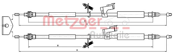 Cable, parking brake - 10.5368 METZGER