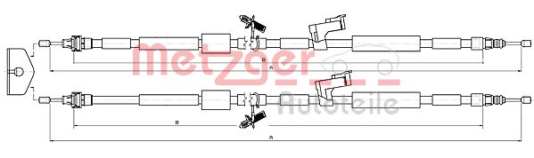 Cable, parking brake - 10.5452 METZGER