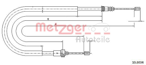 Cable, parking brake - 10.6034 METZGER